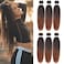 Pre Stretched Braiding Hair 22 Inch 6 Packs Professional Soft Yaki braiding Hair For Braids Hot Water Setting Synthetic Crochet Hair Extensions (22 Inch (Pack of 6), T1b/30)