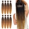 Pre Stretched Braiding Hair 26 Inch 8 Packs Professional Soft Yaki braiding Hair For Braids Hot Water Setting Synthetic Crochet Hair Extensions (26 Inch (Pack of 8), #1B30/27)