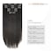 Aison Clip in Hair Extensions Real Human Hair 70G Dark Brown 100% Remy Human Hair Clip in Hair Extensions Soft Silky Straight for Fashion Women 15 Inches 7pcs 16clips Brown Hair Extensions
