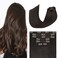 Aison Clip in Hair Extensions Real Human Hair 70G Dark Brown 100% Remy Human Hair Clip in Hair Extensions Soft Silky Straight for Fashion Women 15 Inches 7pcs 16clips Brown Hair Extensions