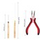 Orgrimmar Hair Extension Tool Kit Hair Extension Remove Pliers Pulling Hook 500 PCS Micro Silicone Rings Bead Device Tool Kits for Professional Hair Styling Tools Accessory (Dark Brown)