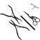 Hair Extension Beading Tool Kit Hair Extensions Micro Link Bead Closer and Remover Pliers and Cutting Scissors Set, Link Micro Ring Loop Needle Pulling Hook Threader Wire for Silicone Rings(Black)