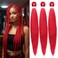Red Braiding Hair, 26 Inches Pre stretched Braiding Hair Kanekalon Box Braids Hair Extensions, 3 Packs Yaki Texture Braiding Hair Hot Water Setting Long Extension(26 Inch,3 Packs,Red#)