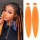 Pre stretched Braiding Hair 26 Inch Orange Braiding Hair Extensions Yaki Braids Hair Hot Water Setting Synthetic Braiding Hair Pre stretched Crochet Hair(26 Inch,2 Packs,Orange#)