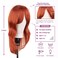 Copper red Wig with Bangs 22 Inch Centre Parting Long Straight Layered Wig for Women Natural Looking Heat Resistant Synthetic hair Wigs for Daily Party Use(Copper red)
