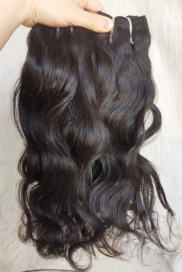 Last 5 Years Raw Natural Wavy Cambodian Human Hair 2 Bundles 20 20 Inch 100% Real One Donor Virgin Unprocessed Cuticle Aligned Weave (wavy 20" 20", natural color)