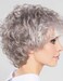 RENERSHOW Short Grey Curly Wigs for White Women Sliver Gray Synthetic Wig with Bangs Full Puffy Curly Grey Short Wig