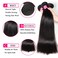 QinMei Brazilian Hair Straight Bundles 10A Grade 10 12 14 inches 100% Unprocessed Virgin Straight Human Hair 3 Bundles Weave Extensions Natural Color