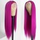 Hot Pink Lace Front Wigs Silky Straight Glueless Hair Rose Red Synthetic Lace Front Wigs for Fashion Women Pre Plucked Hairline