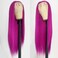 Hot Pink Lace Front Wigs Silky Straight Glueless Hair Rose Red Synthetic Lace Front Wigs for Fashion Women Pre Plucked Hairline
