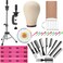 Yahenda 23 Inch Wig Cork Canvas Block Head with Mannequin Tripod Head Stand Wig Holder Stand with Pins Wigs Making Kit and Supplies Accessories for Cosplay Making Wigs Styling Display (White)