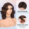 Quick Wig Loose Wave Bob Wig Side Part Short Curly Wavy Wig for Black Women Mixed Brown Glueless Lace Part Synthetic Wig Shoulder Length Body Wave Wig