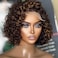 Short Bob Curly Human Hair Highlight Wigs Pre Plucked 13X4 HD Lace Front Wigs Brazilian Hair Pixie Cut Curly Glueless Wigs For Black Woman 150% Density #1B/27 Short Deep Wave Wig 10Inch