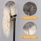 ORSUNCER Long Wavy Wigs with Bangs for Women Ombre Wig Synthetic Wavy Hair wigs for black white women for Daily Party 26 Inches Ombre Platinum Blonde