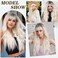 ORSUNCER Long Wavy Wigs with Bangs for Women Ombre Wig Synthetic Wavy Hair wigs for black white women for Daily Party 26 Inches Ombre Platinum Blonde