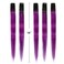 Winsky 100% Real Human Hair - Hairpiece for Women Clip on 5 Pieces/set (18 Inch,1B-Purple)