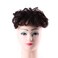 RemeeHi Short Curly Wavy Human Hair Toppers 4.7" x 4.7" Seamless Fluffy Replacement Clip in Hairpiece for Covering White Hair Toupee Wiglet Reddish Brown