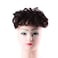 RemeeHi Short Curly Wavy Human Hair Toppers 4.7" x 4.7" Seamless Fluffy Replacement Clip in Hairpiece for Covering White Hair Toupee Wiglet Light Brown