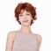 Lydell 6" Short Curly Wavy Wigs Synthetic Full Hair Classic Style(130 Fox Red)