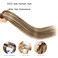 RECOOL Wire Hair Extensions Real Human Hair Balayage Chocolate Brown with Golden Blonde Remy Hair Extensions Invisible Wire Hair Extension Straight Clip in Hair Extensions(20 inch)
