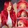 Red Lace Front Wigs Human Hair Pre Plucked Red Wig Human Hair 13x4 Body Wave Lace Front Wigs Human Hair Colored 180% Density Red HD Lace Front Wigs Human Hair Red Frontal Wigs Human Hair 22''