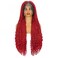 30 Inch Fashion Wigs Red Box Braids Crochet Hair Extensions With Wavy Curly Ends Beautiful Long Synthetic Wig Full Double Lace Braid Wig with Baby Hair