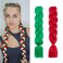 2 Packs 24 Inch Braiding Hair Extensions Red Green Ombre Jumbo Braiding Hair Extensions Christmas Jumbo Braids Hair High Temperature Synthetic Braid Hair for Twist Crochet Braiding Hair