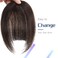 Bangs Clip in Hair Extensions, 100% Real Virgin Human Hair Dark Brown Color No 2, Wispy Air Curved with Temples for Women Daily Wear