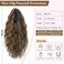 Reecho Ponytail Extension, 18 Inch Claw Clip Ponytail Extension for Women Long Curly Wavy Synthetic Hairpiece for Daily Use - Chocolate Brown with Blonde Highlights
