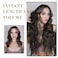 REECHO Hair Extensions, 4PCS Clip in Hair Extensions HE001 Natural Soft Synthetic Hairpieces for Women, Black to Burgundy Ombre