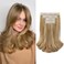 REECHO Clip in Hair Extensions, 4PCS Lace Weft Hair Extensions 14" Short Wavy Hair Extensions Invisible Hair Extensions Clip Ins Natural Soft Hairpieces for Women, Golden Blonde with Highlights