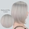RENERSHOW Short Ombre Blonde Bob Wigs for White Women Side Part Straight Synthetic Wig Mix Platinum Blonde Hair Layered Daily Party Wig
