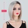 RENERSHOW Short Ombre Blonde Bob Wigs for White Women Side Part Straight Synthetic Wig Mix Platinum Blonde Hair Layered Daily Party Wig