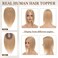 Rich Choices Human Hair Topper Upgraded Silk Base Hair Topper for Women Clip in Remy Hair Topper with Thinning Hair Loss Hair 6 Inch #27 Dark Blonde 27g