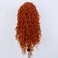 RONGDUOYI Orange Long Curly Lace Wig Synthetic Frontal Lace Wigs with Free Part Heat Friendly Synthetic Lace Front Wigs for Women Princess Merida Cosplay Wig 26Inch