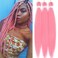 Pink Braiding Hair Pre stretched Knotless Hair Extensions 26 inch 3 Pieces Soft Yaki Easy Braid Prestretched Synthetic Colored for Box Crochet Hair(Pink,26inch)