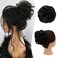Messy Bun Hair Piece, Instant Rose Bun Hair Scrunchie Hairpieces for Women, Wavy Curly Hair Pieces Chignon Ponytail Hair Extensions Updo Hairpiece Wiglet Bun (1# Jet Black)