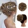 Messy Bun Hair Piece, Instant Rose Bun Hair Scrunchie Hairpieces for Women, Wavy Curly Hair Pieces Chignon Ponytail Hair Extensions Updo Hairpiece Wiglet Bun (12H24# Brown &amp; Blonde)