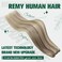 RUNATURE Weft Hair Extensions Human Hair Grey Blonde Highlight Platinum Blonde Sew in Weft Hair Extensions Remy Blonde Hair Weft Extensions Human Hair 12 Inch 70g