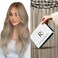 RUNATURE Weft Hair Extensions Human Hair Grey Blonde Highlight Platinum Blonde Sew in Weft Hair Extensions Remy Blonde Hair Weft Extensions Human Hair 12 Inch 70g