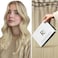 RUNATURE Weft Human Hair Extensions Balayage Blonde Straight Weft Hair Extensions Ombre Ash Blonde Fading to Light Blonde with Platinum Blonde Sew in Hair Weft Extensions Soft Hairpiece 16 Inch 100g