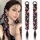2Pcs Braided Ponytail Extensions with Hair Ties Soft Synthetic Hair Pieces for Women Girls Daily Wear 16 Inch （Multicolor）