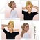 RUWISS Claw Clip Messy Bun Hair Piece Real Human Hair Buns Wavy Curly Chignon Hair Bun Extensions Tousled Updo Hair Buns Claw Clip Ponytail Hairpieces Hair Scrunchie with Clip for Women(Black)