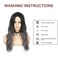 Sallcks Womens Ombre Grey Wig Long Curly Wavy Black Grey Middle Part Synthetic Wig Halloween Cosplay Costume Wig
