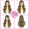 SAPPHIREWIGS Highlight Brown Wig 13x4 Synthetic Lace Front Wigs Natural Wavy for Women Pre Plucked Heat Resistant Fiber for Daily Party Use 20 Inch
