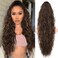 Isaic 30 Inch Claw Clip Ponytail Extension for Women, Long Wavy Pony Tails Hair Extensions Fluffy Natural Synthetic Hairpiece Clip on Ponytails for Daily Use(Chocolate Brown with Caramel Blonde)