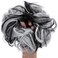Lelinta Hair Bun Extensions Wavy Curly Messy Donut Chignons Hair Piece Wig Hairpiece Natural Black Mix Silver Grey