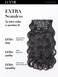 LUVME Body Wave Seamless 2 Pack 220g 14Pcs Clip in Hair Extensions Full Max with 18inch Remy Human Hair Extensions, Natural Black 100% Real Soft Human Hair Extensions