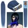 Hair Extensions Tape in Seamless Skin Weft Remy Human Hair (16Inch 10Pcs, Blue)