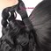 Water Wave Human Hair Ponytail Extensions Wrap Around Corn Wave Pony Magic Paste Brazilian Human Hair Extensions for Women Natural Black(20 inch)